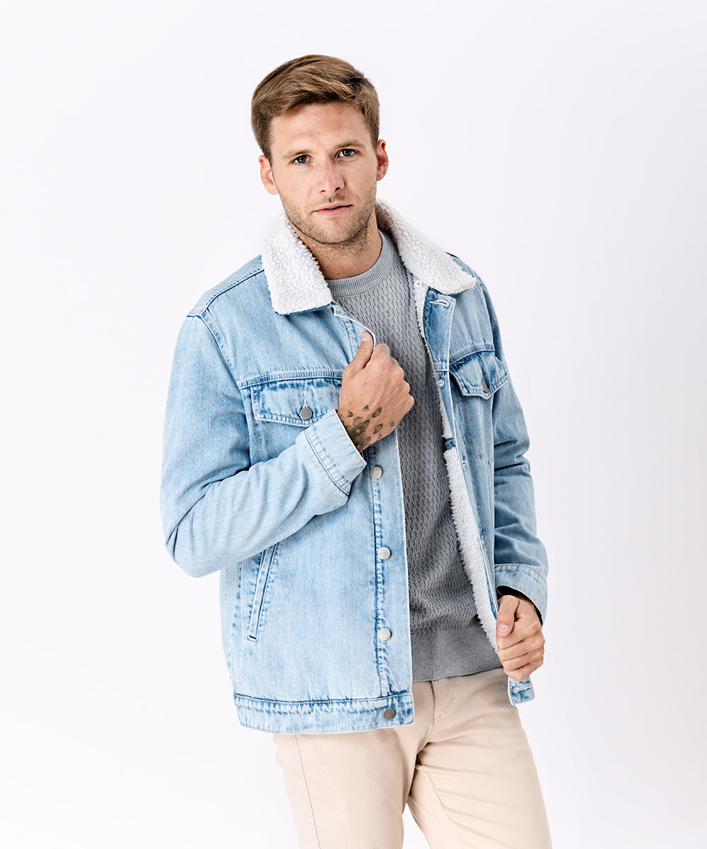 Casaca jean celeste hombre sale