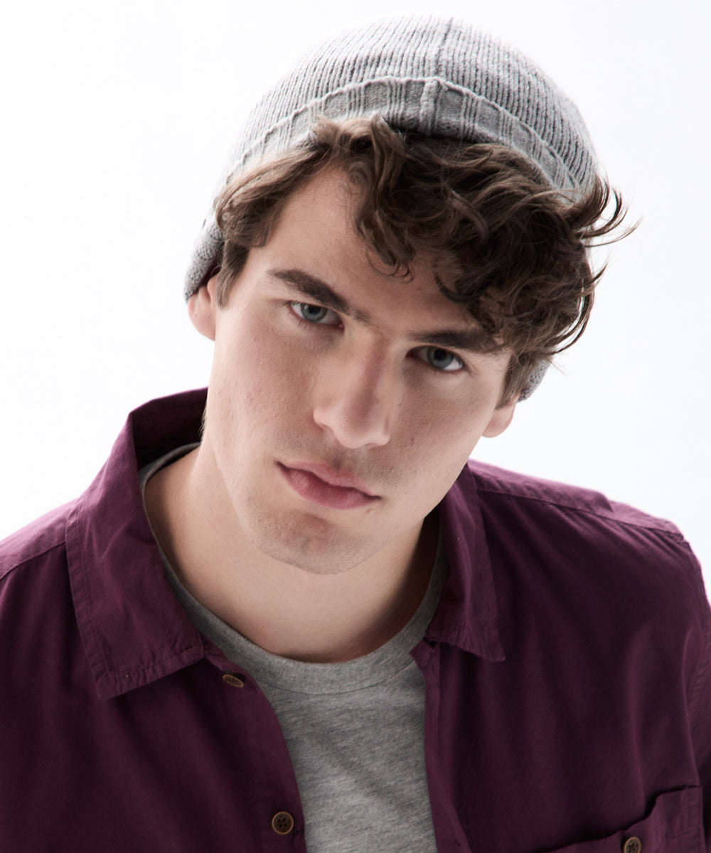 GORRO SOLIDO LANA GRIS