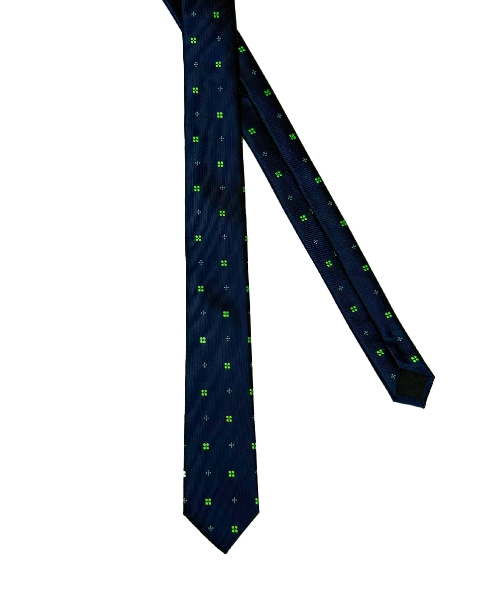 CORBATA FANTASIA PALA MICROFIBRA PV26 AZUL CON VERDE