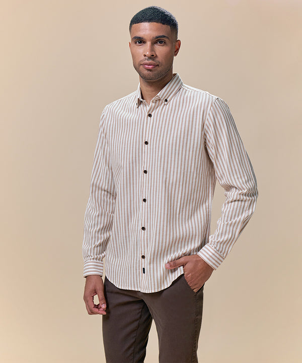 Camisa Look Lino Rayas Button Down Classic Fit