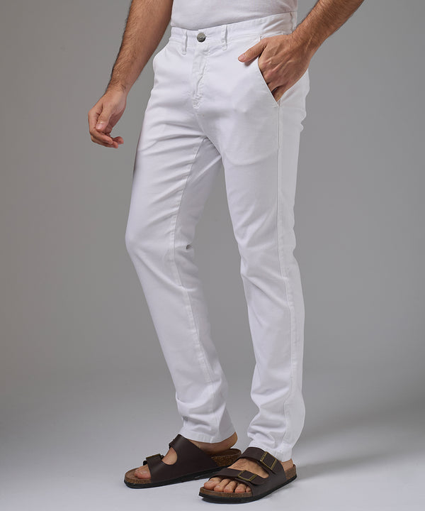 PANTALON DRILL FLAT FRONT SLIM FIT BLANCO PV26