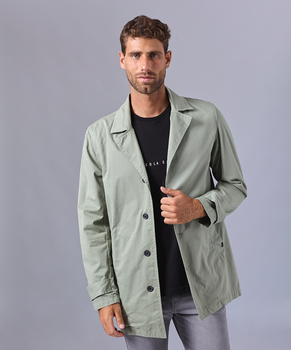 TRENCH COAT CORTO VERDE OLIVO OI24