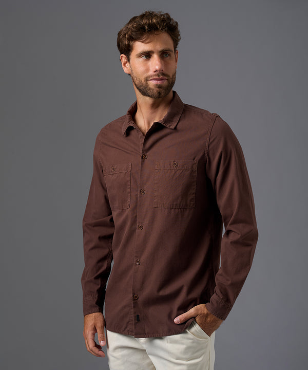 CAMISA MANGA LARGA TAFETA DOBLE BOLSILLO CLASSIC FIT OI26