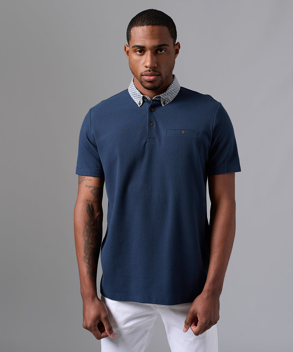 Cuello Polos Manga POLO MANGA CORTA PIQUE CUELLO BOX AZUL MARINO