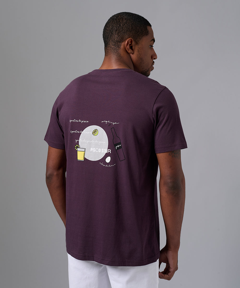 POLO MANGA CORTA ESTAMPADO PISCO SOUR BORGOÑA PV25 – MBO