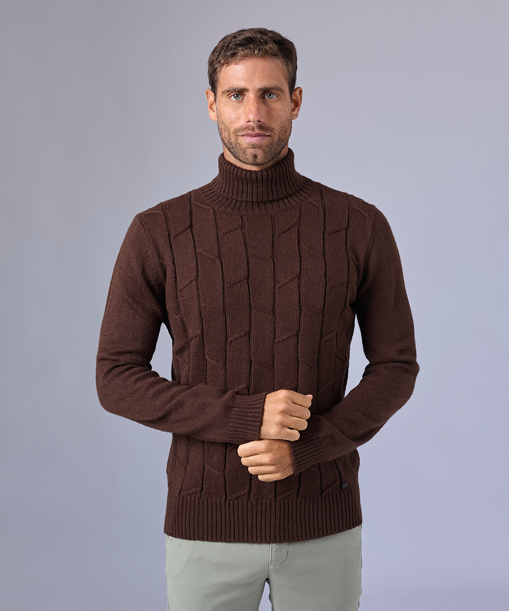 Cuello Alto Outfit Hombre Sueter Rojo Sweater Cuello De Tortuga