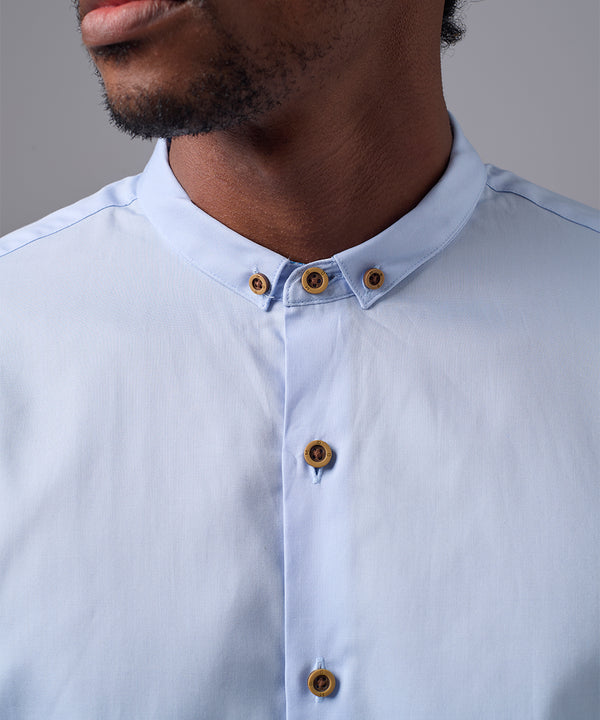 CAMISA MANGA LARGA CUELLO MICRO BUTTON DOWN CLASSIC FIT CELESTE OI25