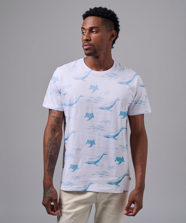POLO MANGA CORTA ANIMALES MARINOS BLANCO OI25