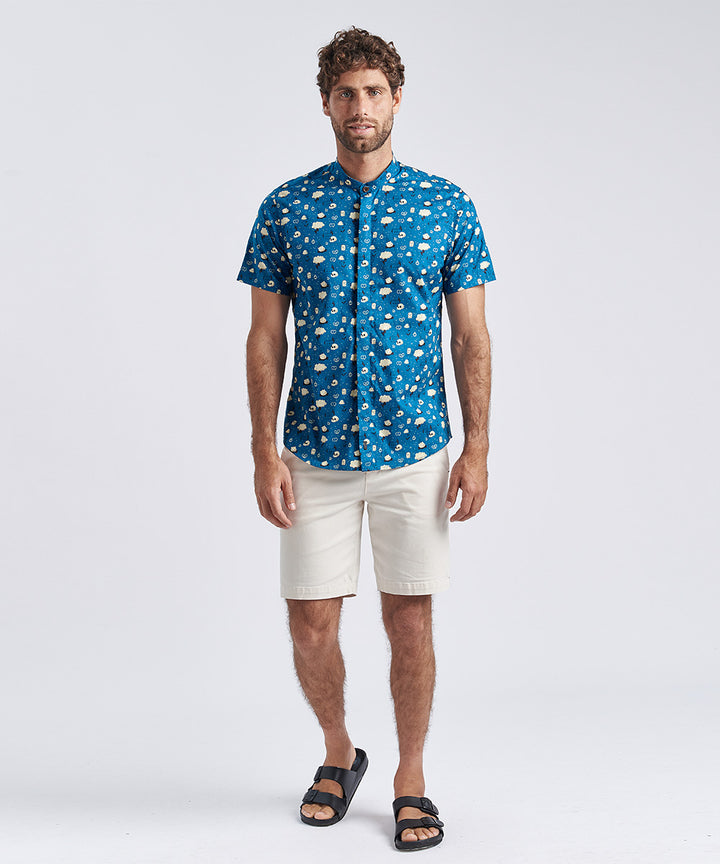CAMISA MANGA CORTA "ERROR" CLASSIC FIT AZUL PV24