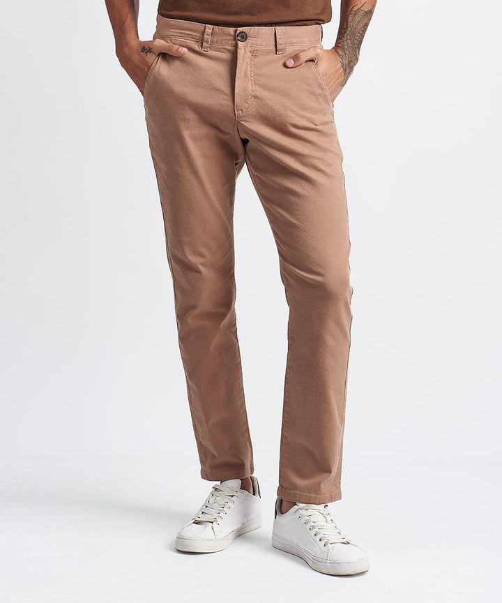 PANTALON FLAT FRONT SLIM FIT PV24 MARRON CLARO - MBO