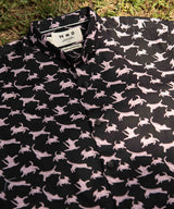CAMISA MANGA CORTA MASCOTAS SLIM FIT NEGRO ESTAMPADO PV23 X YAGUAS