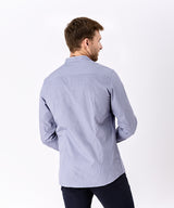 CAMISA MANGA LARGA SLIM FIT CUELLO NERU DESMONTABLE OI23 AZUL ESTAMPADO