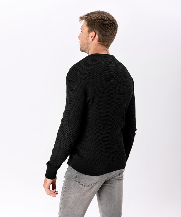 CHOMPA CUELLO REDONDO OI23 NEGRO