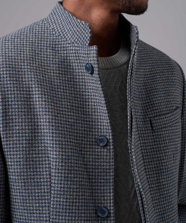 BLAZER LANA CUELLO NERU BOTONES OCULTOS GRIS OI25