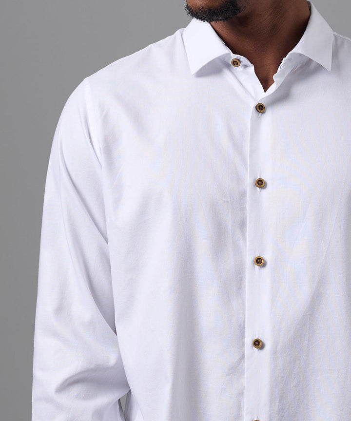 CAMISA MANGA LARGA OXFORD CUELLO SPREAD CLASSIC FIT BLANCO OI25