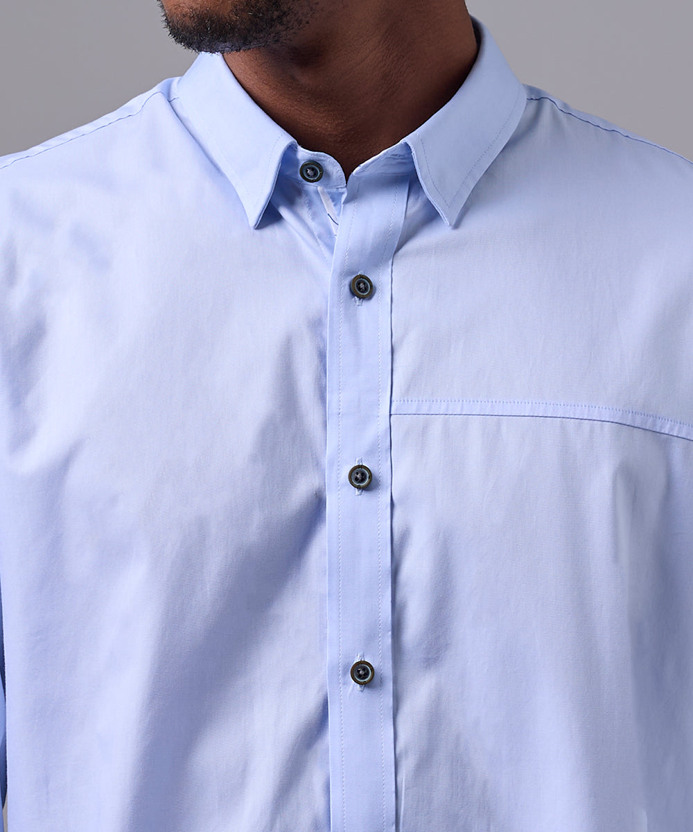 CAMISA MANGA LARGA CUELLO BUTTON DOWN OCULTO CLASSIC FIT CELESTE OI25