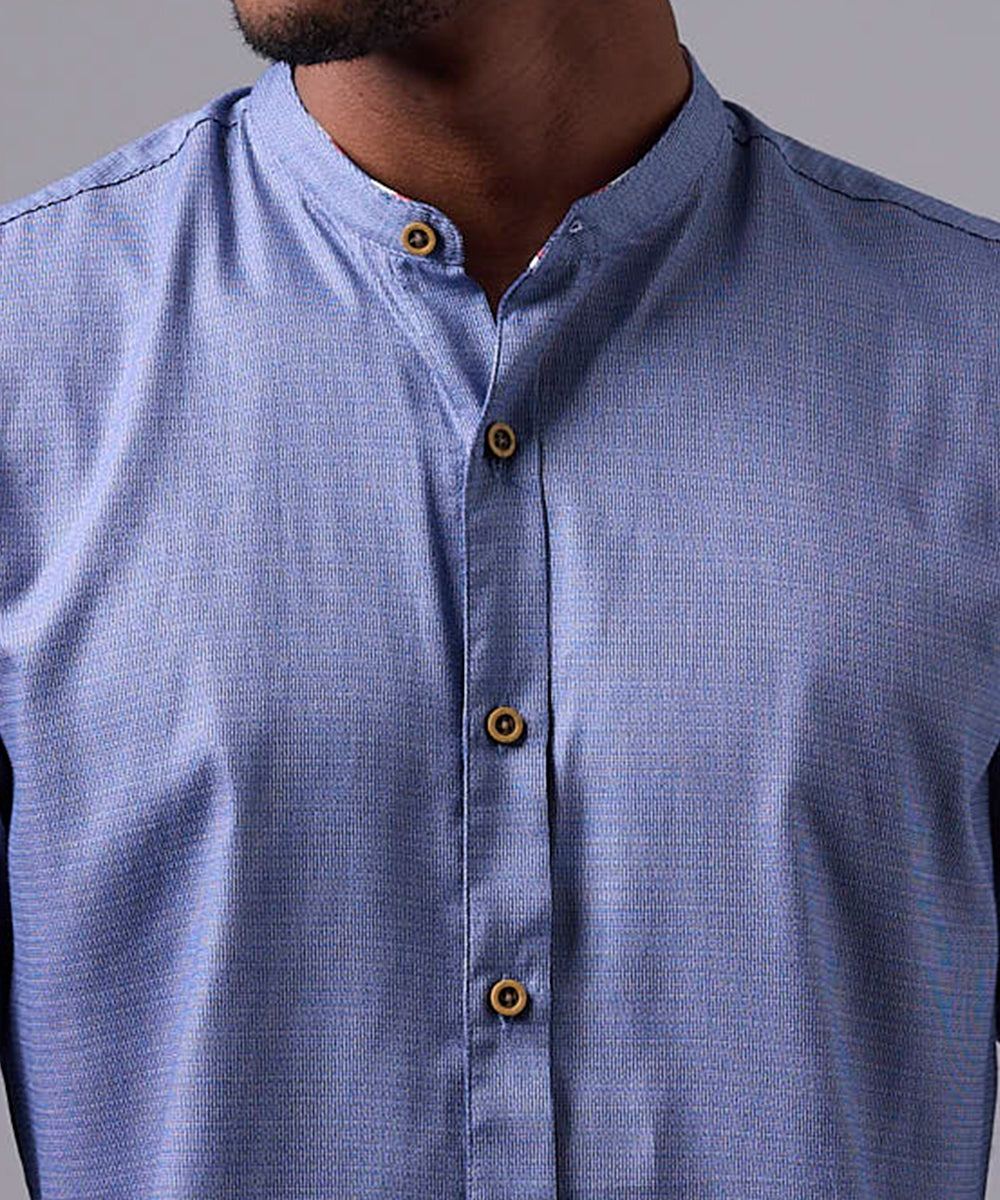 CAMISA MANGA LARGA CUELLO NERU SLIM FIT AZUL OI25
