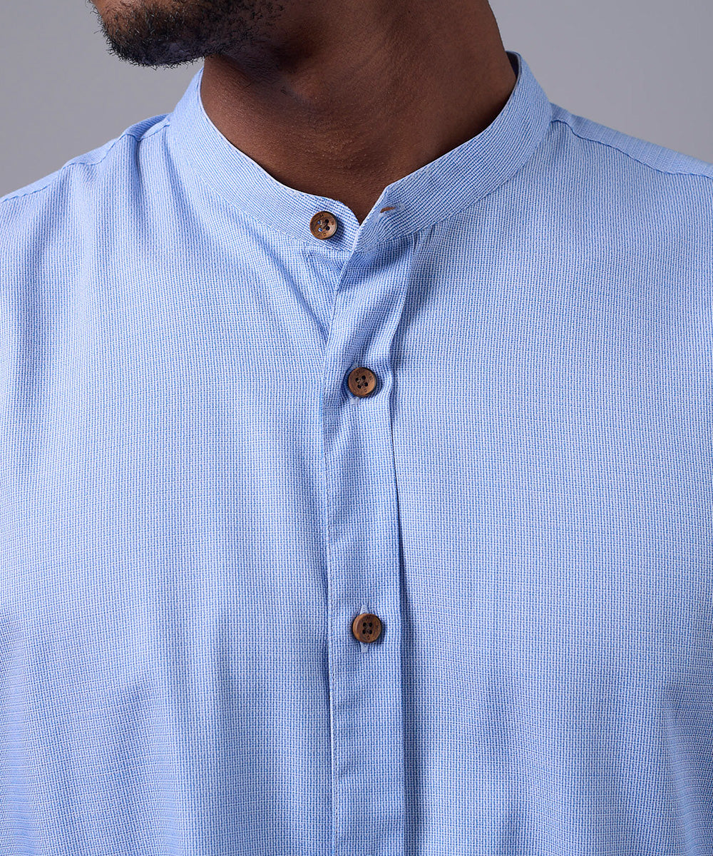 CAMISA MANGA LARGA CUELLO NERU SLIM FIT CELESTE OI25