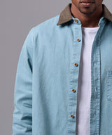 CAMISA MANGA LARGA DENIM CORDUROY SOBRECAMISA CLASSIC FIT CELESTE OI25