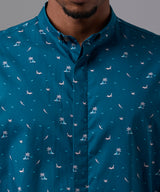 CAMISA MANGA LARGA BUFEO COLORADO SLIM FIT AZUL ESTAMPADO OI25
