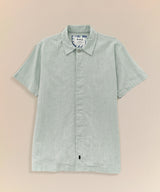 Camisa Look Lino Cuello Spread Pechera Oculta