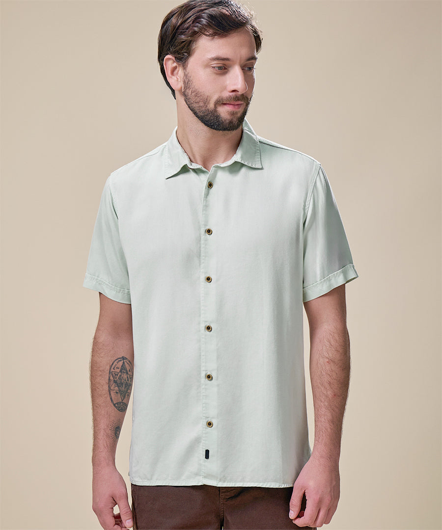 Camisa Tencel Cuello Spread Classic Fit