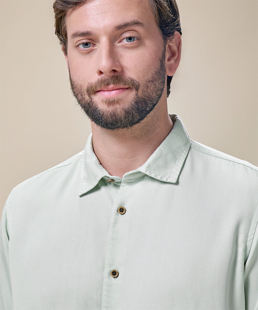 Camisa Tencel Cuello Spread Classic Fit