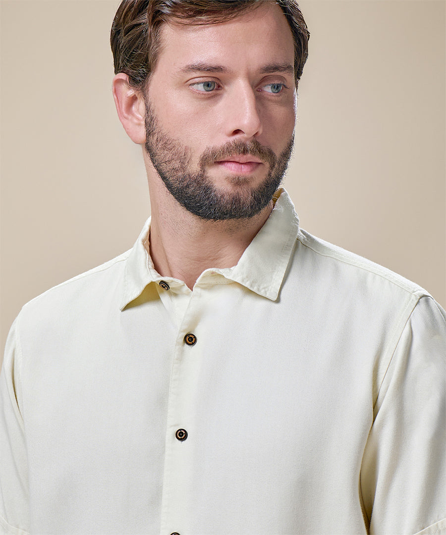 Camisa Tencel Cuello Spread Classic Fit