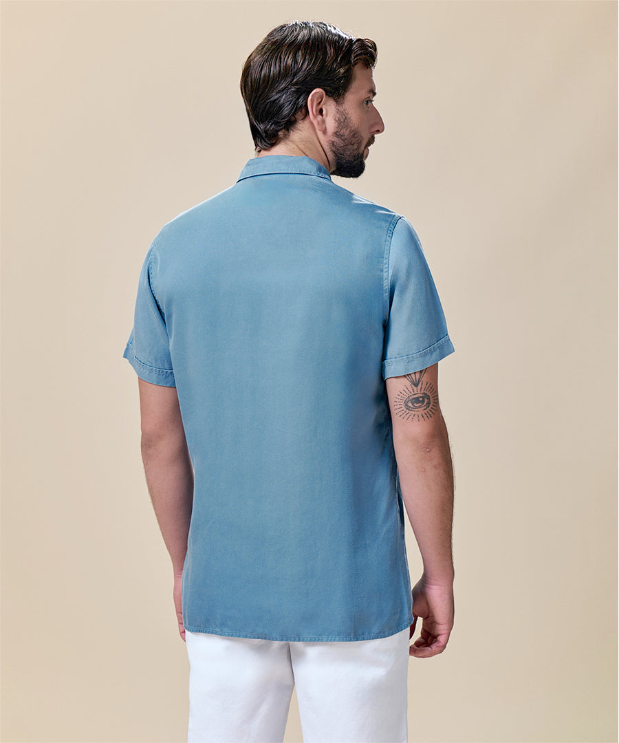Camisa Tencel Cuello Spread Classic Fit