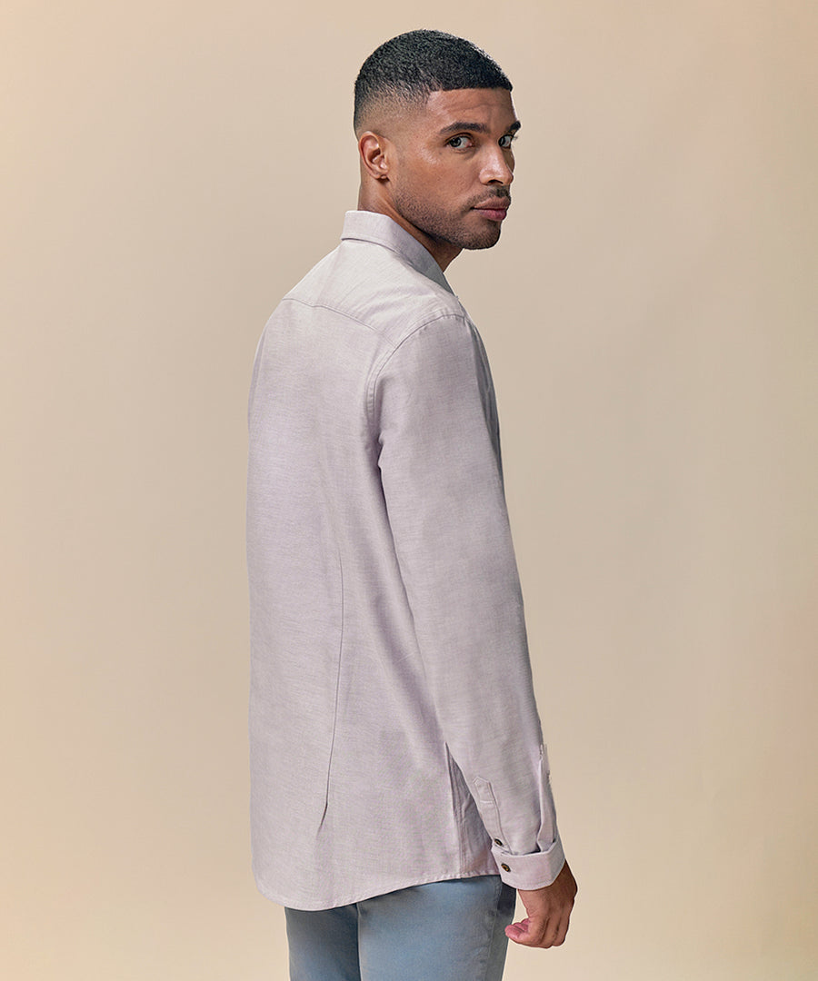 Camisa Roll Up Cuello Redondeado Slim Fit
