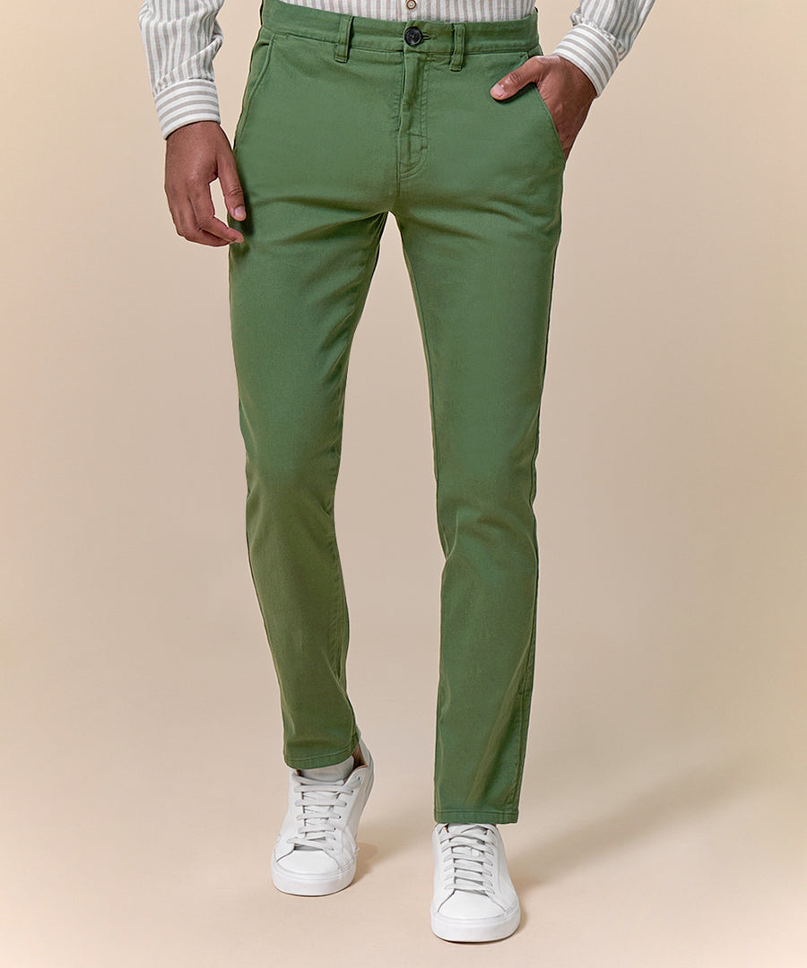 Pantalón Drill Flat Front Slim Fit