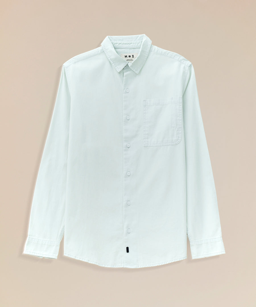 Camisa De Jean Cuello Resort con Bolsillo Lapicero