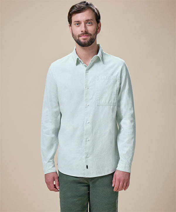 Camisa De Jean Cuello Resort con Bolsillo Lapicero