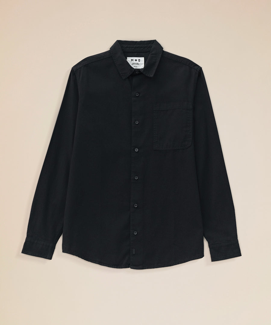 Camisa De Jean Cuello Resort con Bolsillo Lapicero