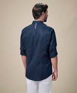 Camisa Roll Up Canesú Contraste Button Down Oculto