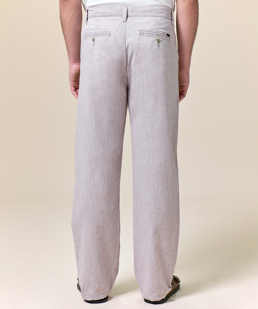 Pantalón Lino y Algodón Classic Fit