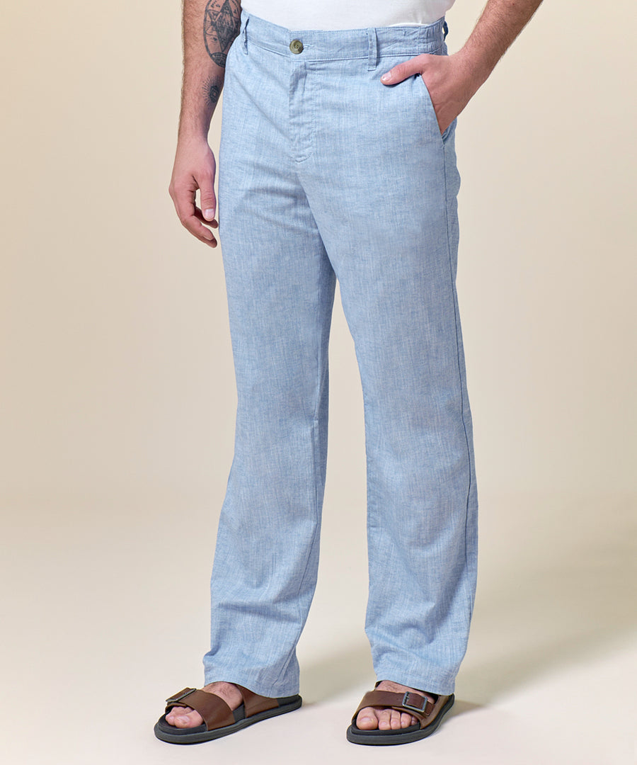 Pantalón Lino y Algodón Classic Fit