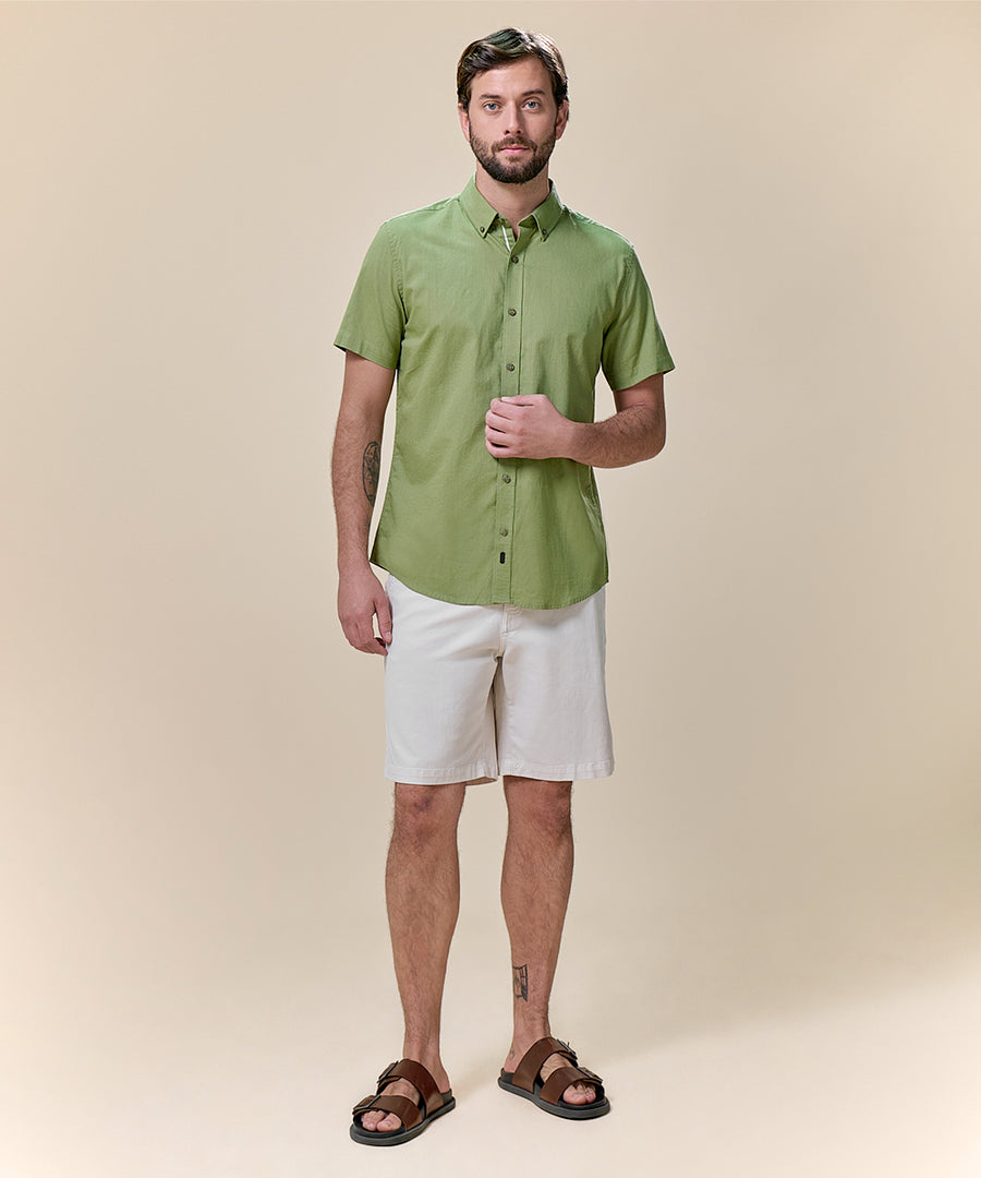 Camisa Look Lino Button Down Classic Fit