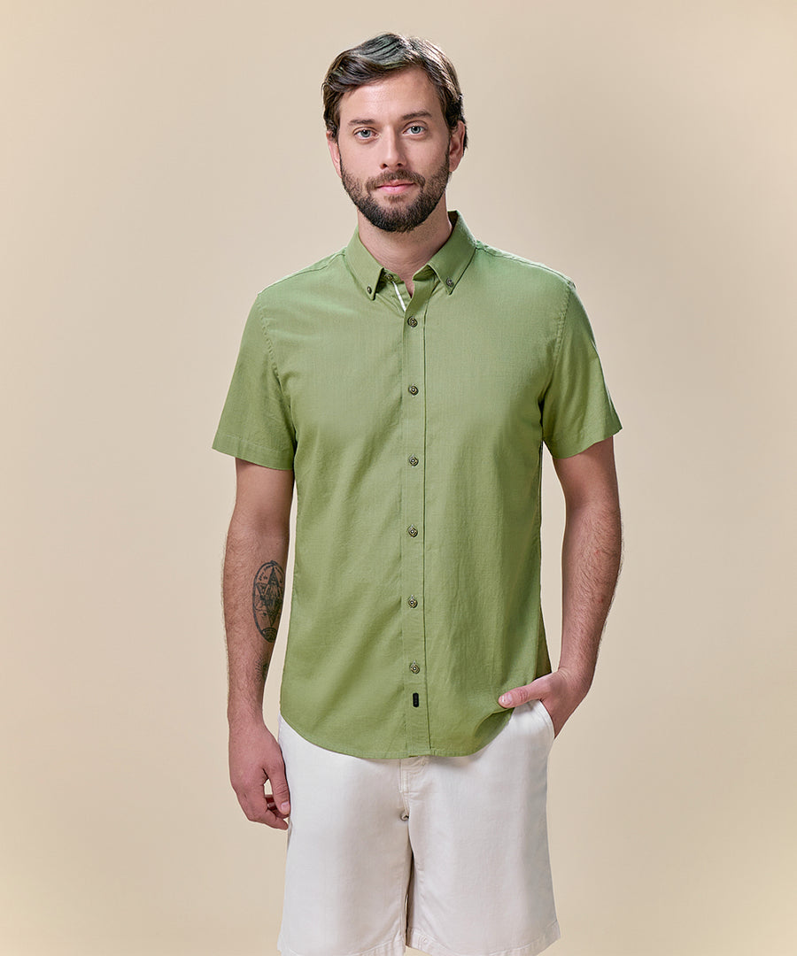 Camisa Look Lino Button Down Classic Fit