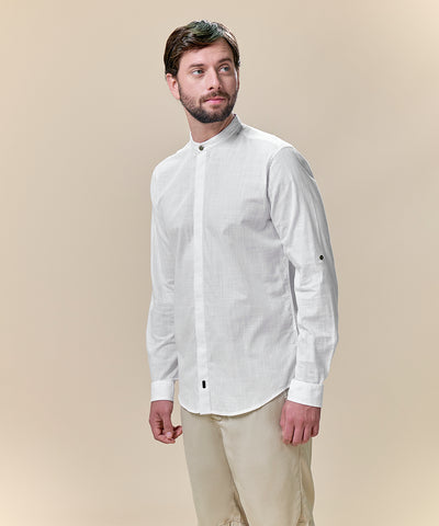 Camisa Roll Up Look Lino Cuello Nerú