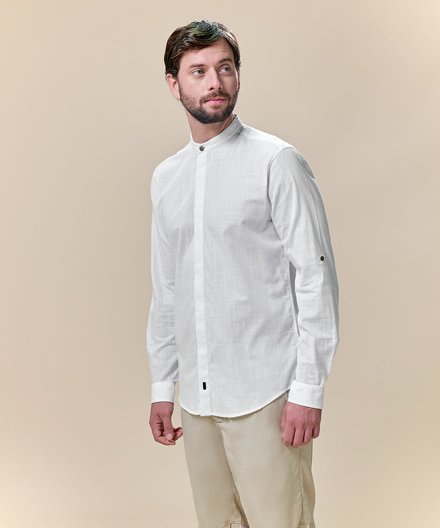 Camisa Roll Up Look Lino Cuello Nerú