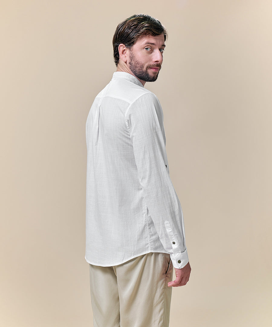 Camisa Roll Up Look Lino Cuello Nerú