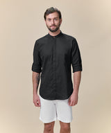 Camisa Roll Up Look Lino Cuello Nerú