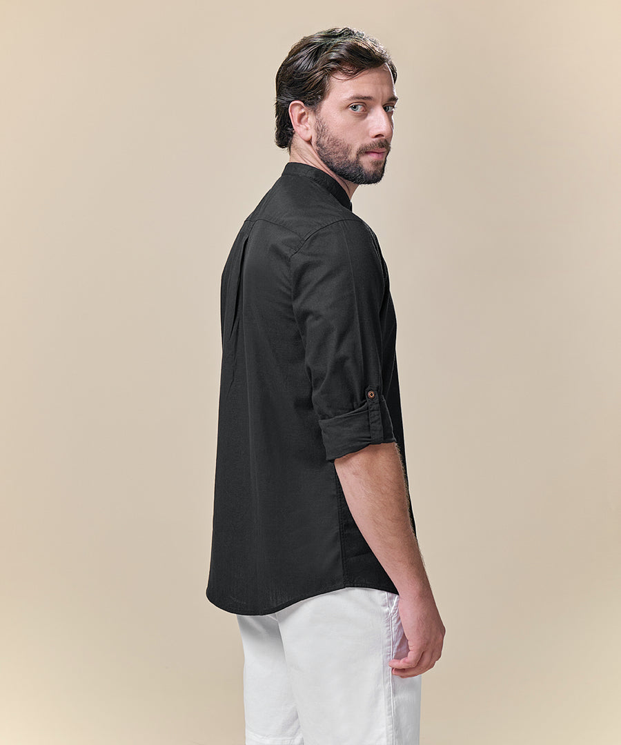 Camisa Roll Up Look Lino Cuello Nerú
