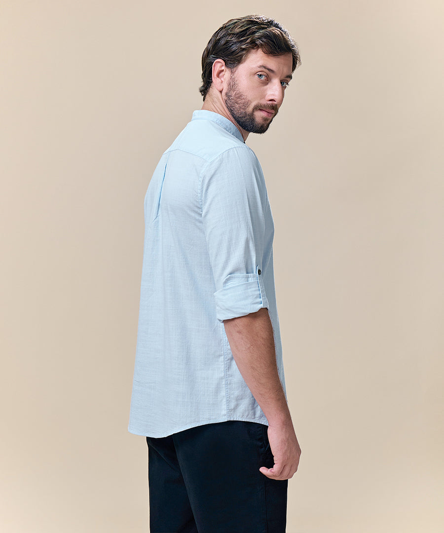 Camisa Roll Up Look Lino Cuello Nerú
