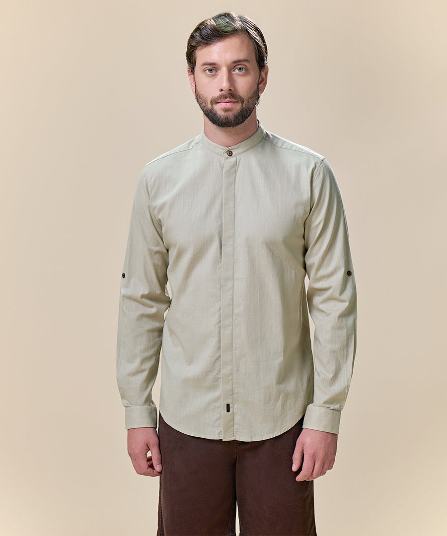 Camisa Roll Up Look Lino Cuello Nerú