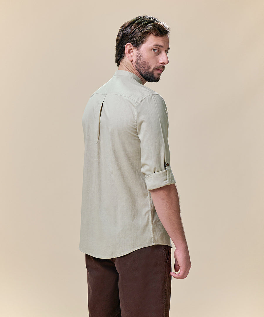 Camisa Roll Up Look Lino Cuello Nerú