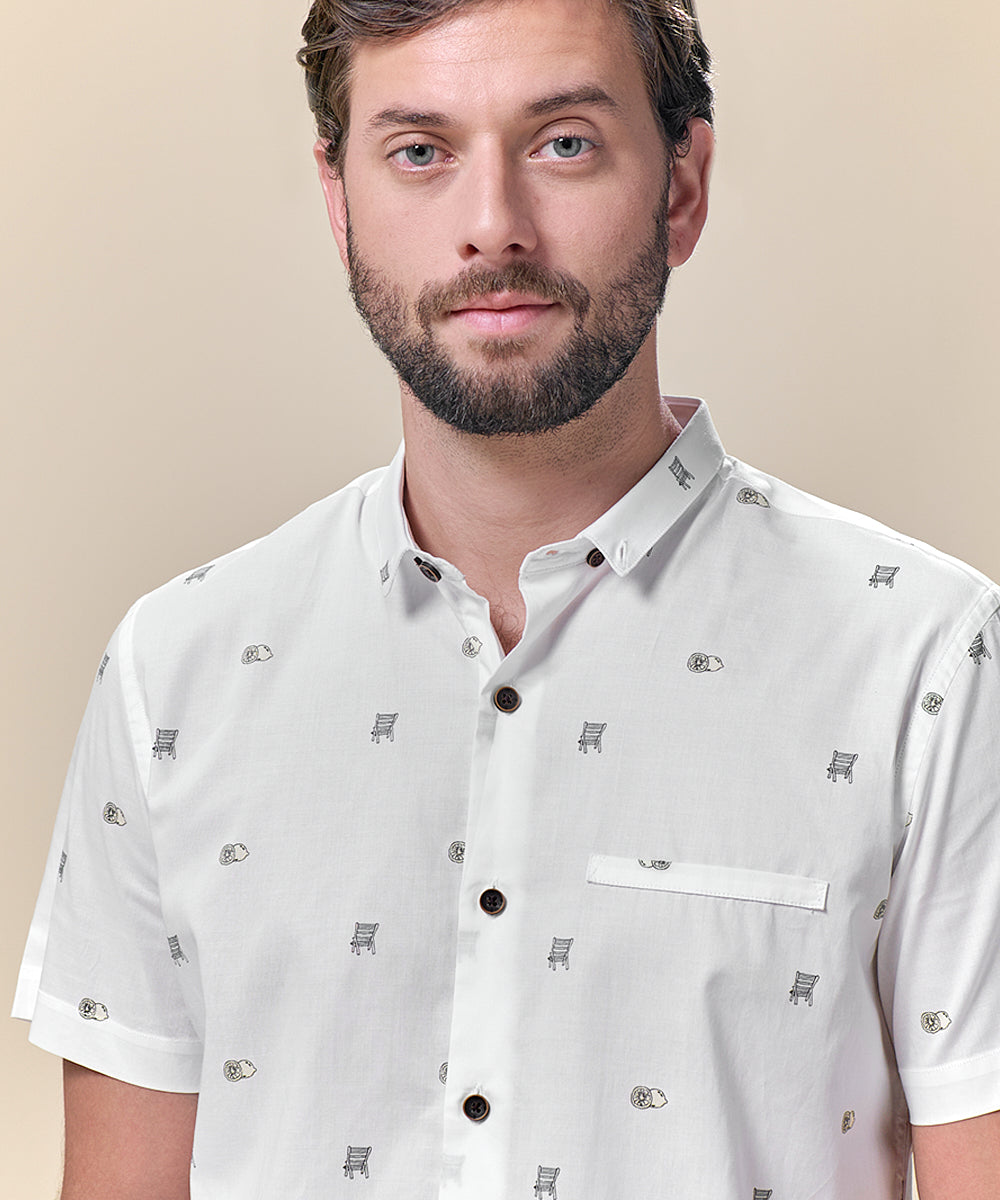Camisa Micro Button Down Classic Fit