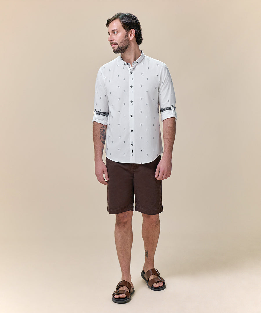 Camisa Roll Up Micro Button Down Classic Fit