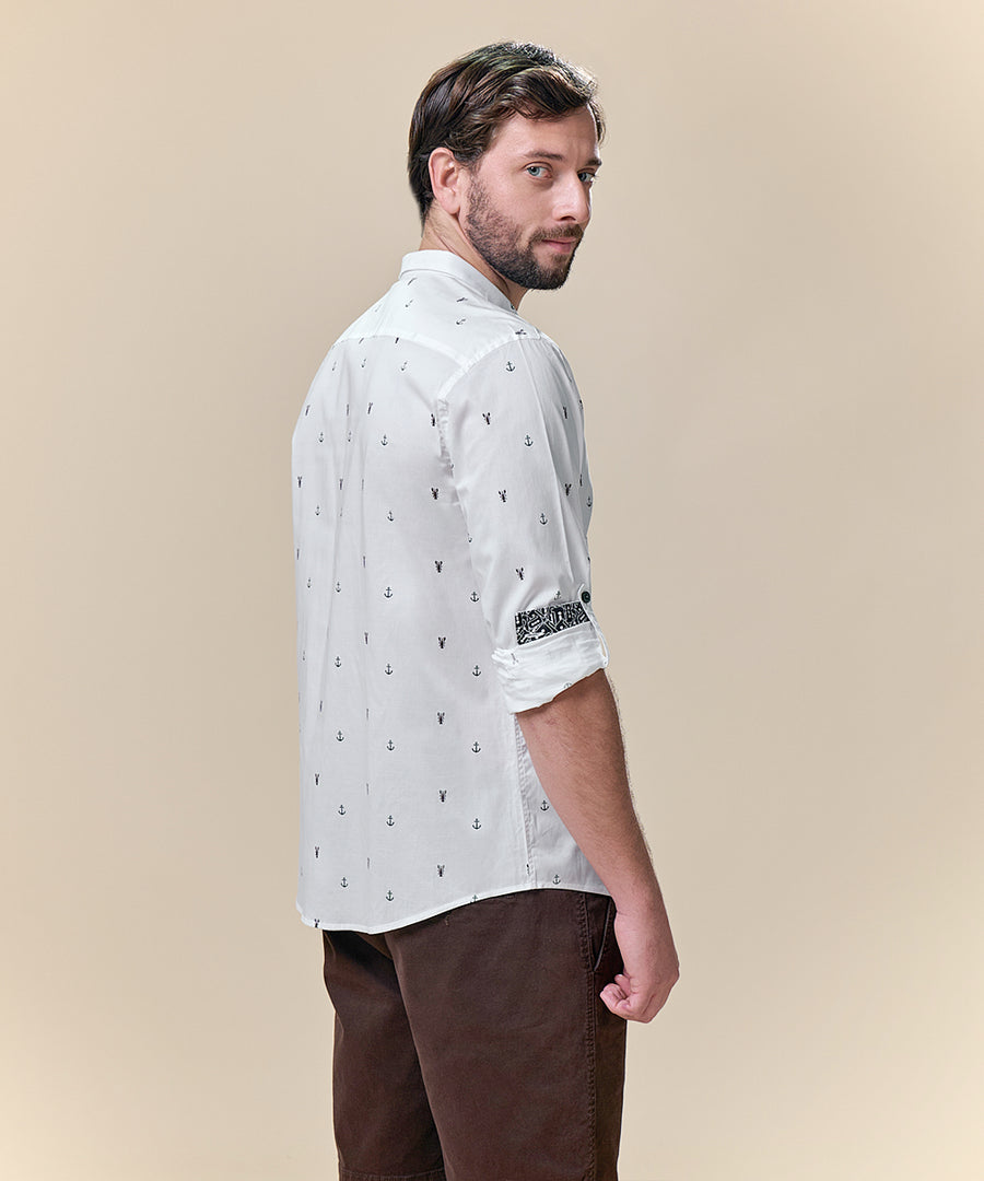 Camisa Roll Up Micro Button Down Classic Fit